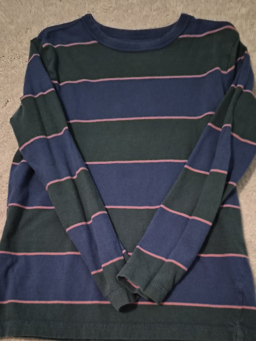 Crewcuts Navy, Forest Green & Pink Striped Long-Sleeve Tee